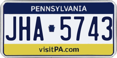 PA license plate JHA5743