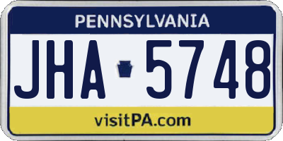 PA license plate JHA5748