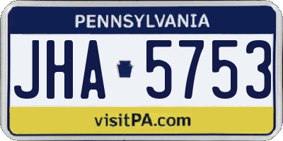 PA license plate JHA5753