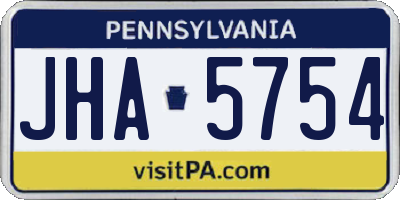 PA license plate JHA5754
