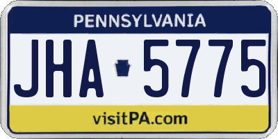 PA license plate JHA5775