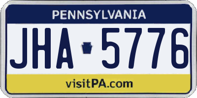PA license plate JHA5776