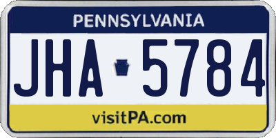PA license plate JHA5784