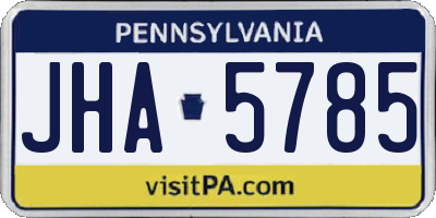 PA license plate JHA5785