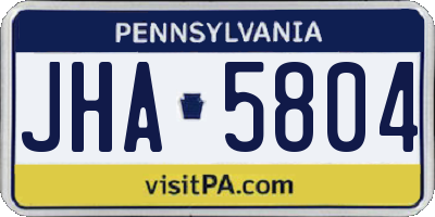 PA license plate JHA5804