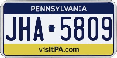 PA license plate JHA5809