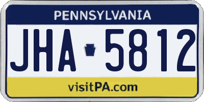 PA license plate JHA5812