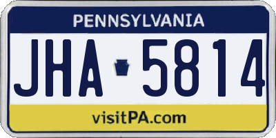 PA license plate JHA5814