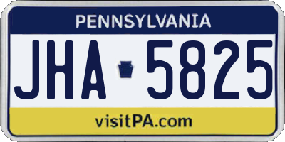 PA license plate JHA5825