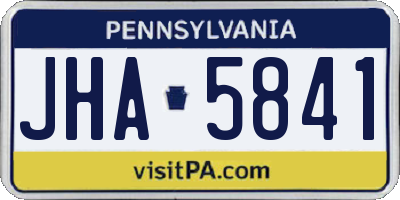PA license plate JHA5841