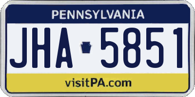 PA license plate JHA5851