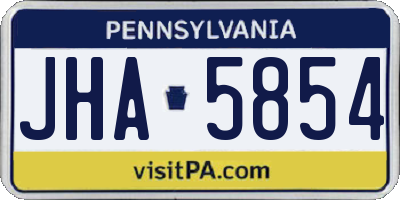 PA license plate JHA5854