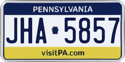 PA license plate JHA5857