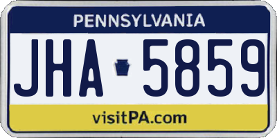 PA license plate JHA5859