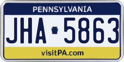 PA license plate JHA5863