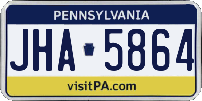 PA license plate JHA5864