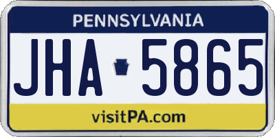 PA license plate JHA5865