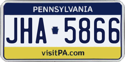 PA license plate JHA5866