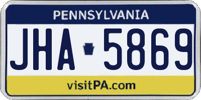 PA license plate JHA5869