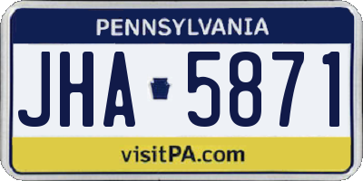 PA license plate JHA5871
