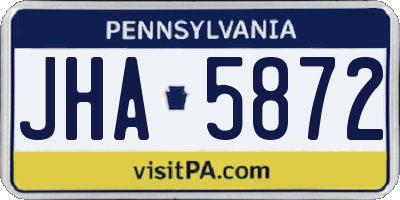 PA license plate JHA5872