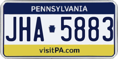 PA license plate JHA5883