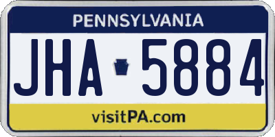 PA license plate JHA5884