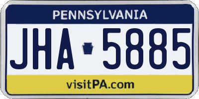 PA license plate JHA5885