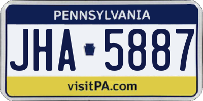 PA license plate JHA5887