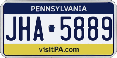 PA license plate JHA5889