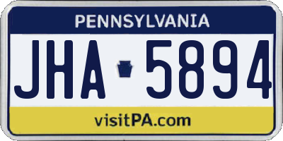 PA license plate JHA5894