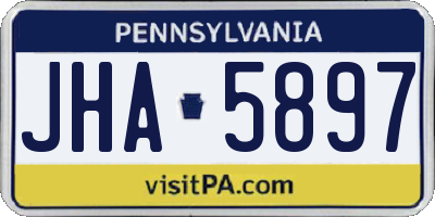 PA license plate JHA5897