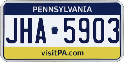 PA license plate JHA5903