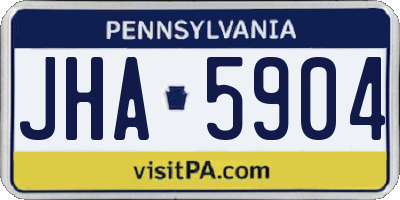 PA license plate JHA5904