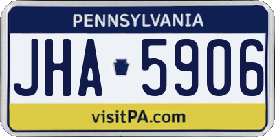 PA license plate JHA5906