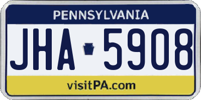 PA license plate JHA5908