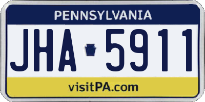 PA license plate JHA5911