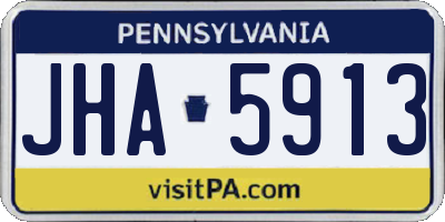 PA license plate JHA5913