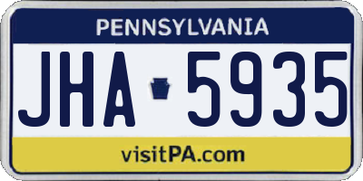 PA license plate JHA5935