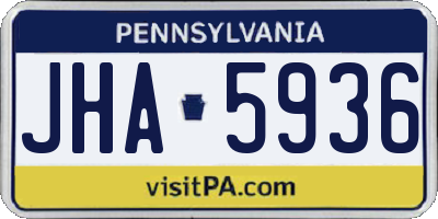 PA license plate JHA5936