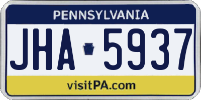 PA license plate JHA5937