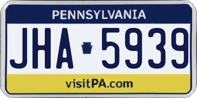 PA license plate JHA5939