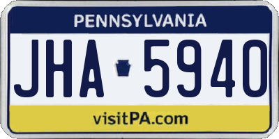 PA license plate JHA5940