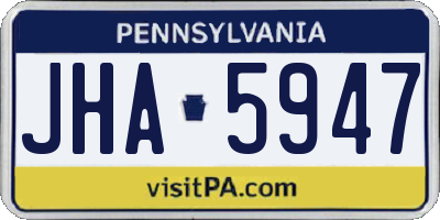 PA license plate JHA5947