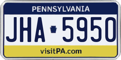 PA license plate JHA5950