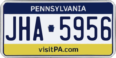 PA license plate JHA5956