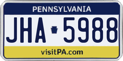 PA license plate JHA5988