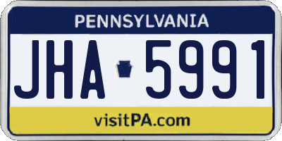 PA license plate JHA5991