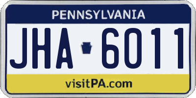 PA license plate JHA6011