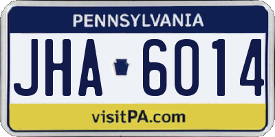 PA license plate JHA6014